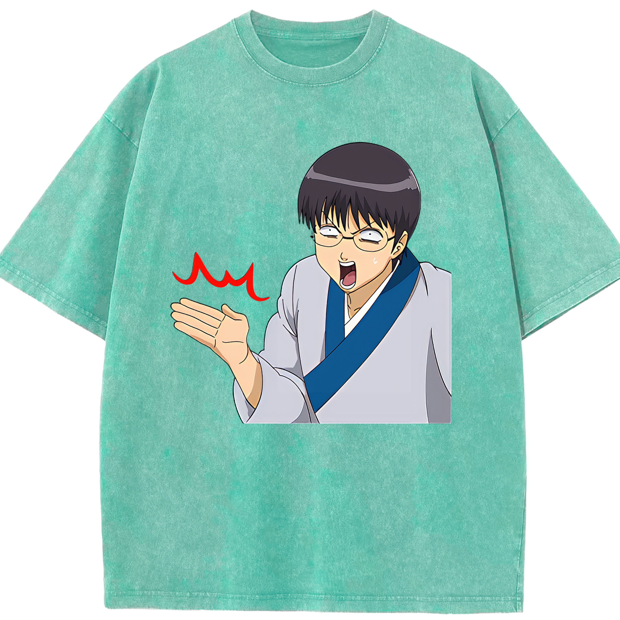 （画像用） ぎんたま 坂田銀時（さかたぎんとき） 神楽 志村新八（しむら しんぱち） GINTAMA Sakata Gintoki Kagura Shimura Shinpachi 綿100% ヴィンテージ風 半袖Tシャツ（フロントプリント）